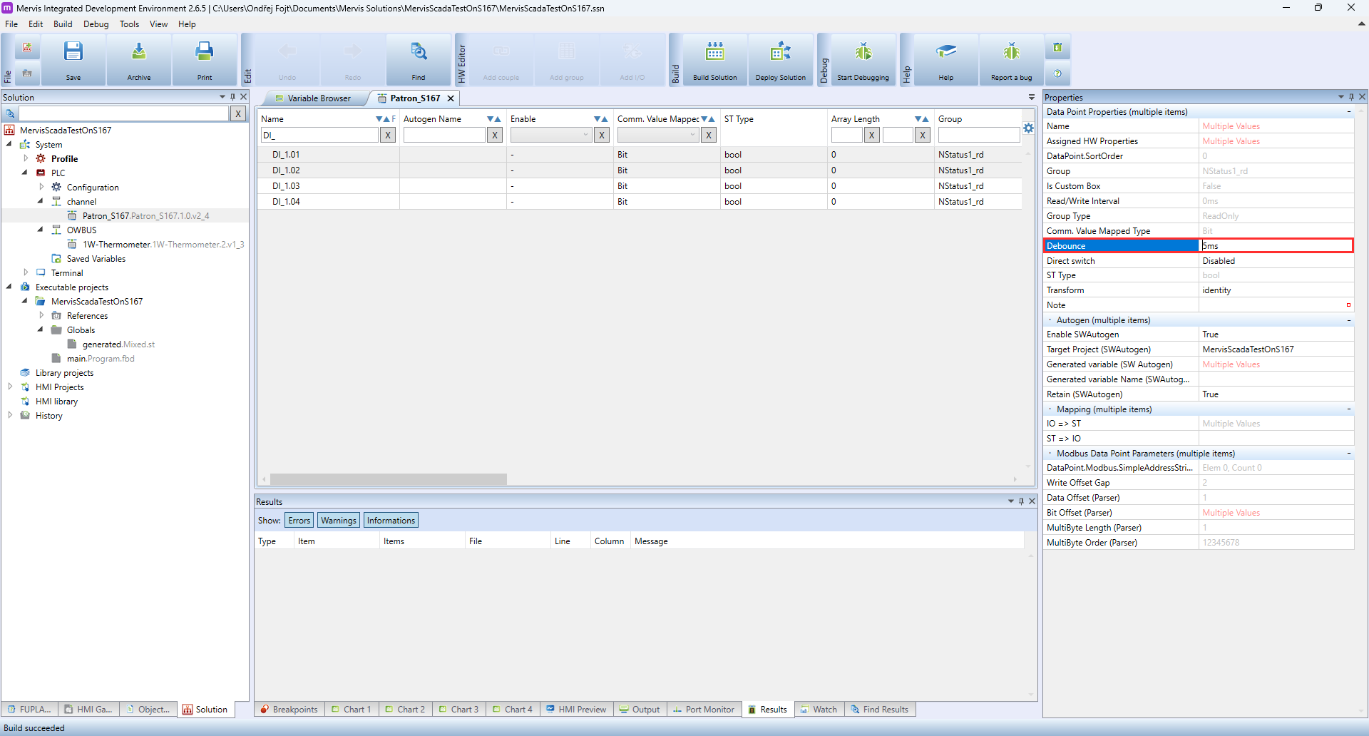 Mervis IDE Debounce Configuration