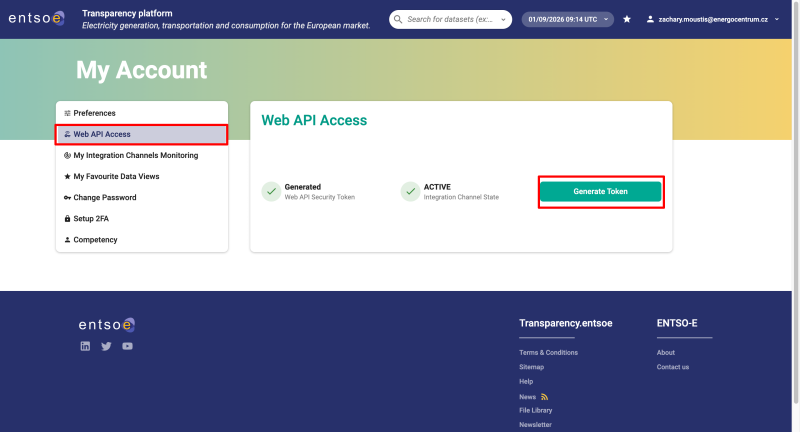 ENTSO-E API Access in Mervis