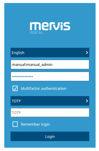 Mervis Portal MFA TOTP